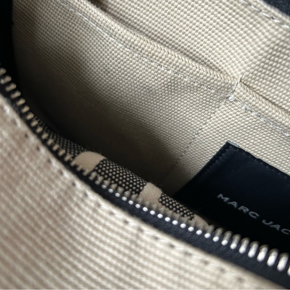 🆕 Marc Jacobs The Jacquard Medium traveller Tote Bag beige with contrast trim - Picture 15 of 16